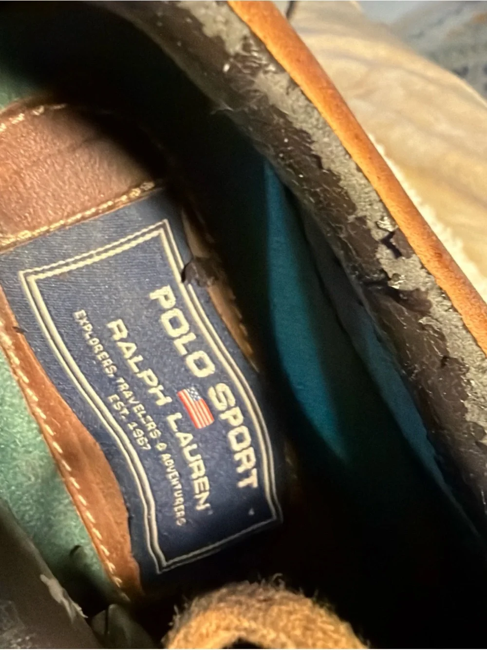 Polo Ralph Lauren Vtg 8B  Brown Leather Casual Strap Shoes